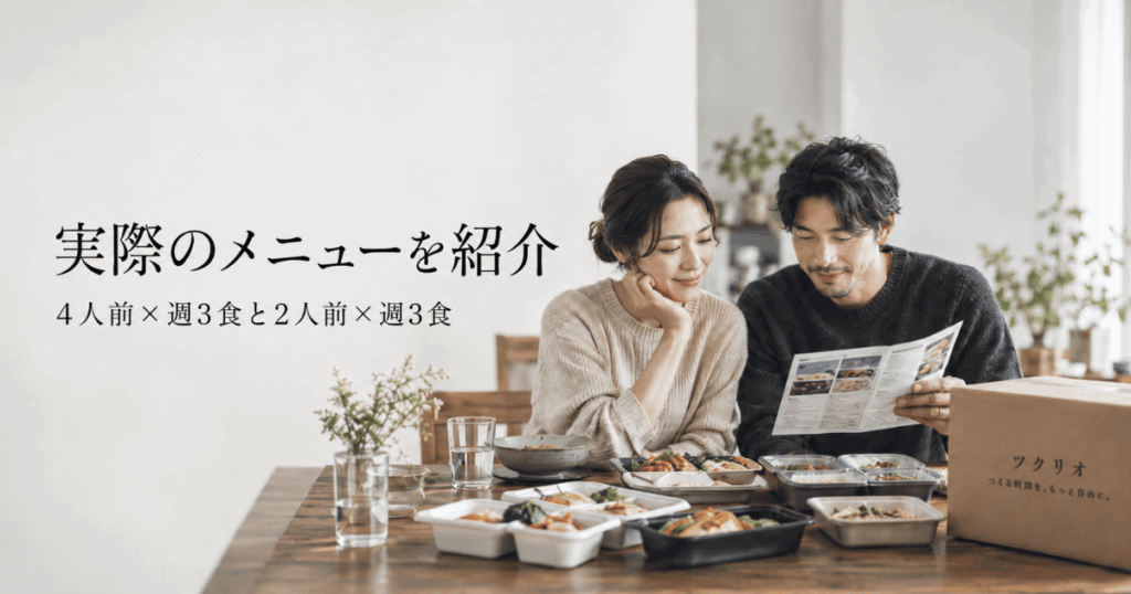 ツクリオのメニューはどんな感じ？実際に届いた内容と変更方法を紹介